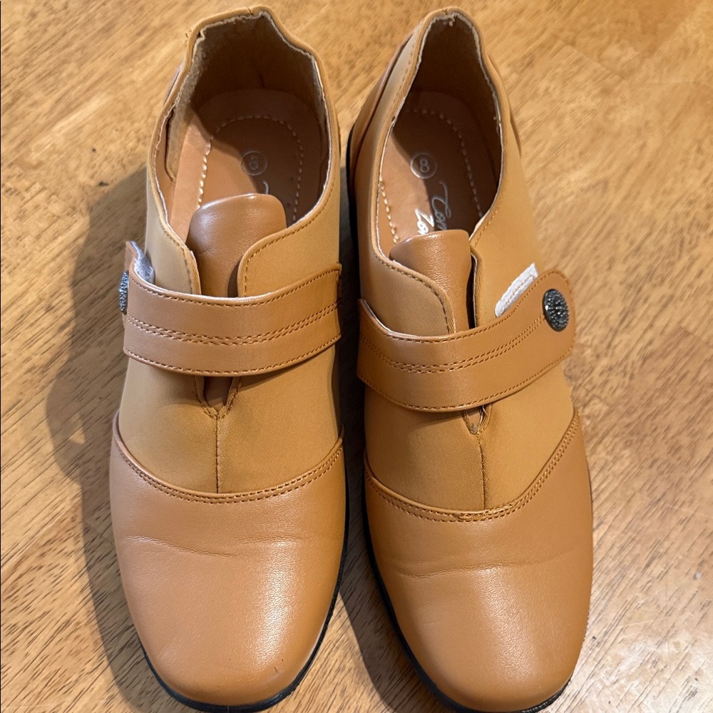 Comfort Zone Women's Cognac Slip-On Loafers with Decorative Strap
